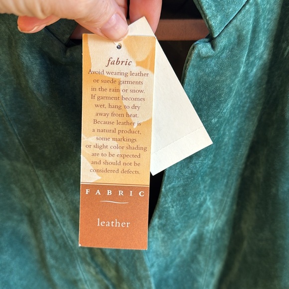 NWT Cold Water Creek 1X Green Suede Jacket - Picture 3 of 6